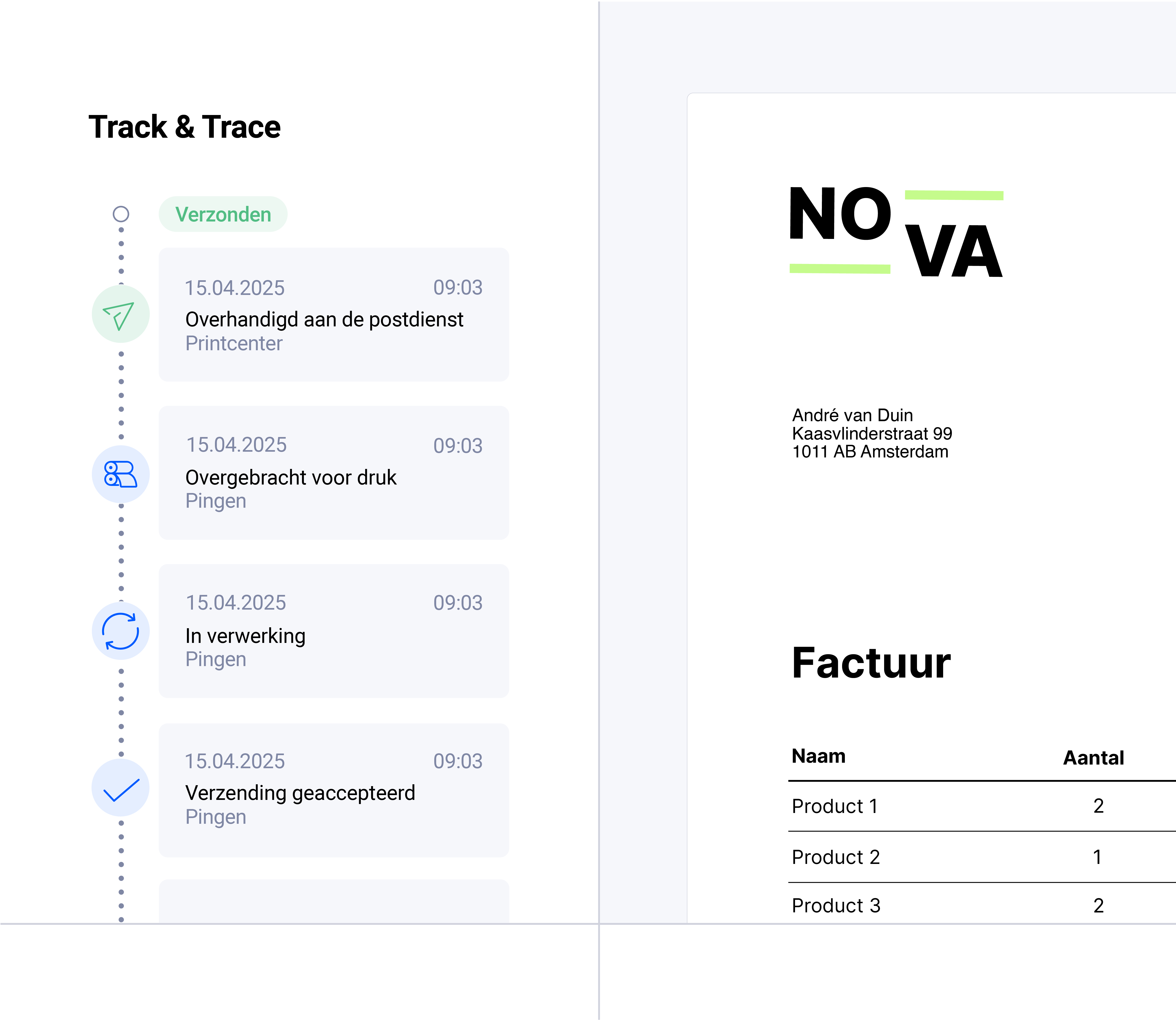 Informatie over brieftracking in de Pingen-webapp