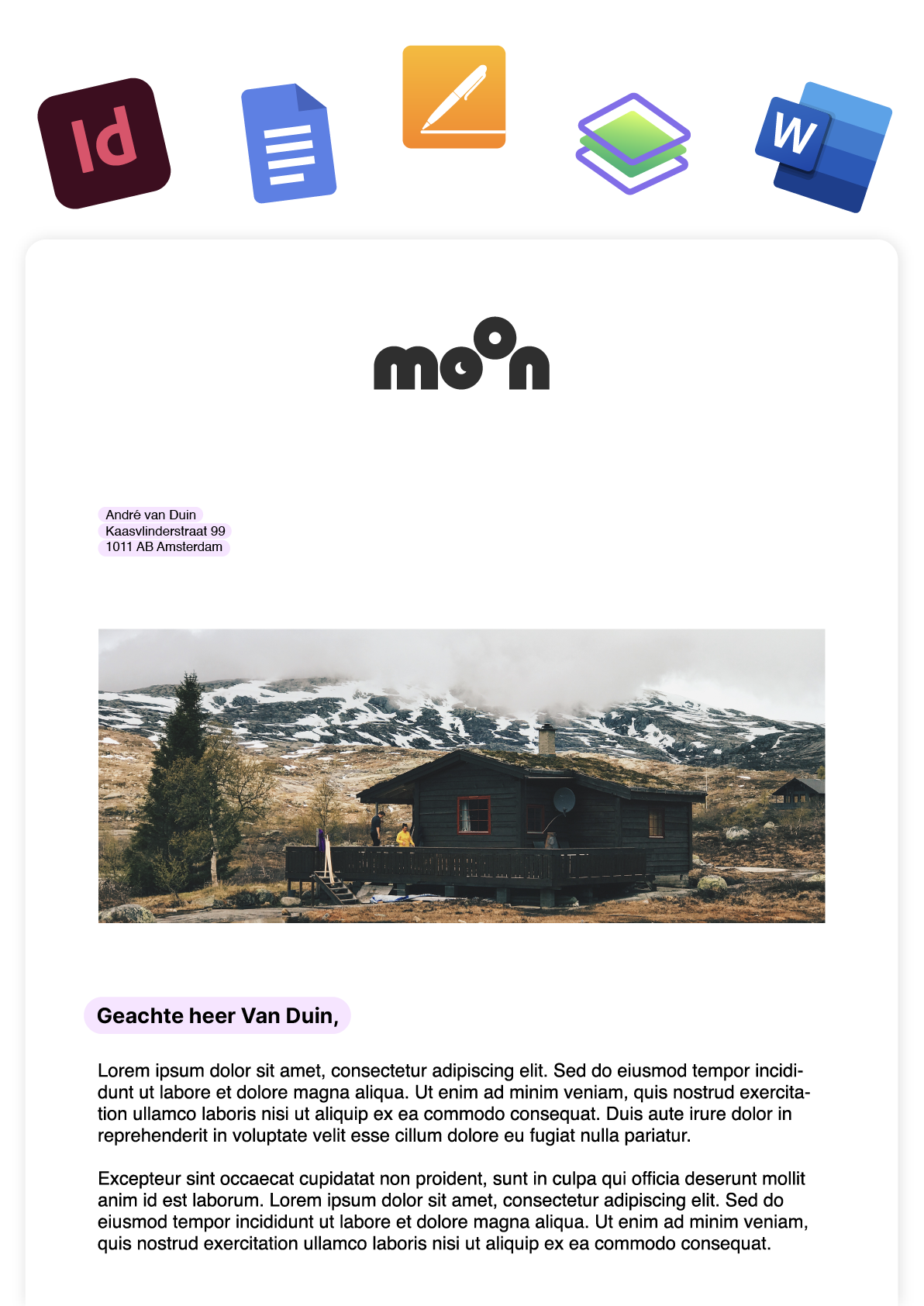 Mail merge met softwarepictogrammen