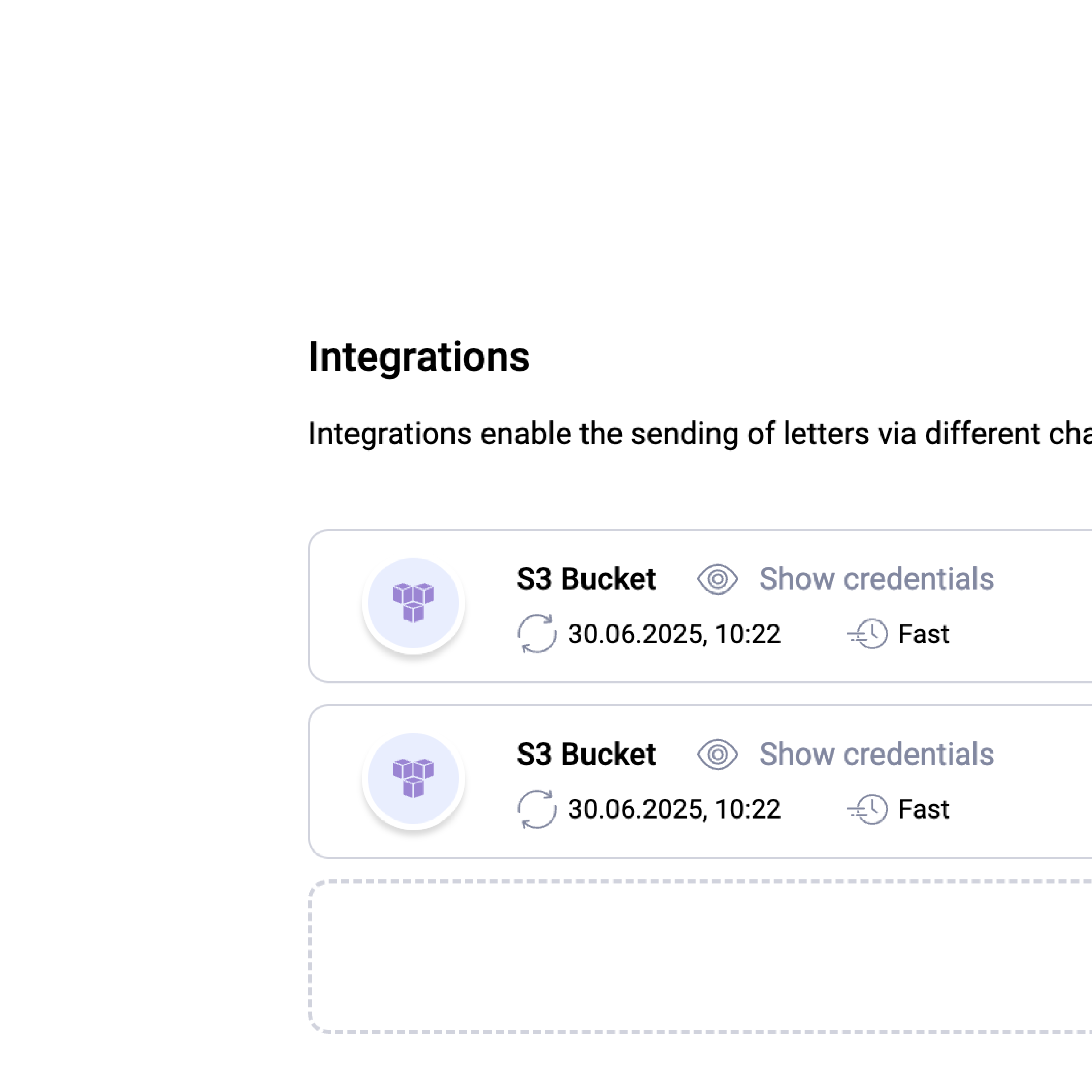 S3 integration in Pingen WebApp
