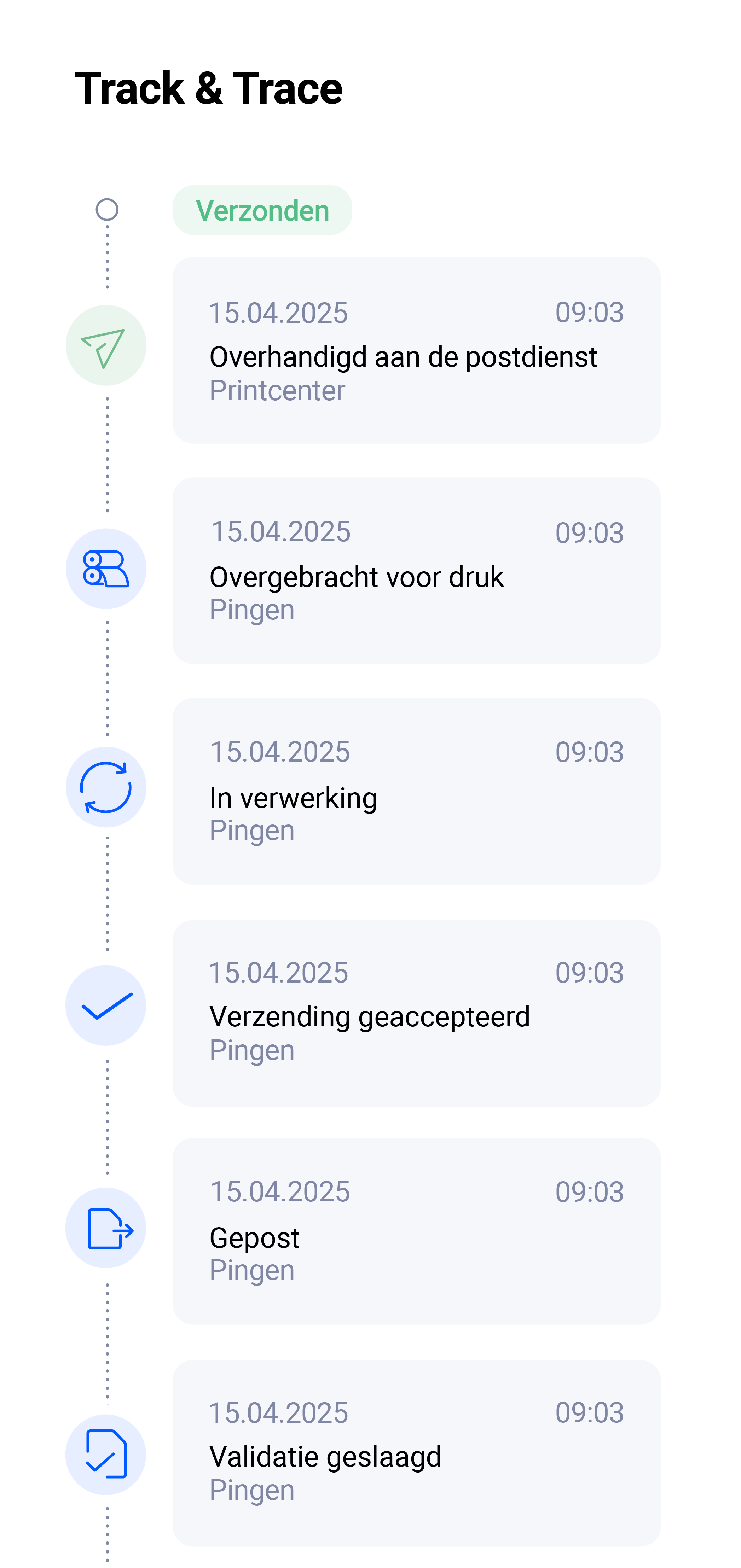 Pingen WebApp brieftracking